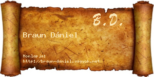 Braun Dániel névjegykártya